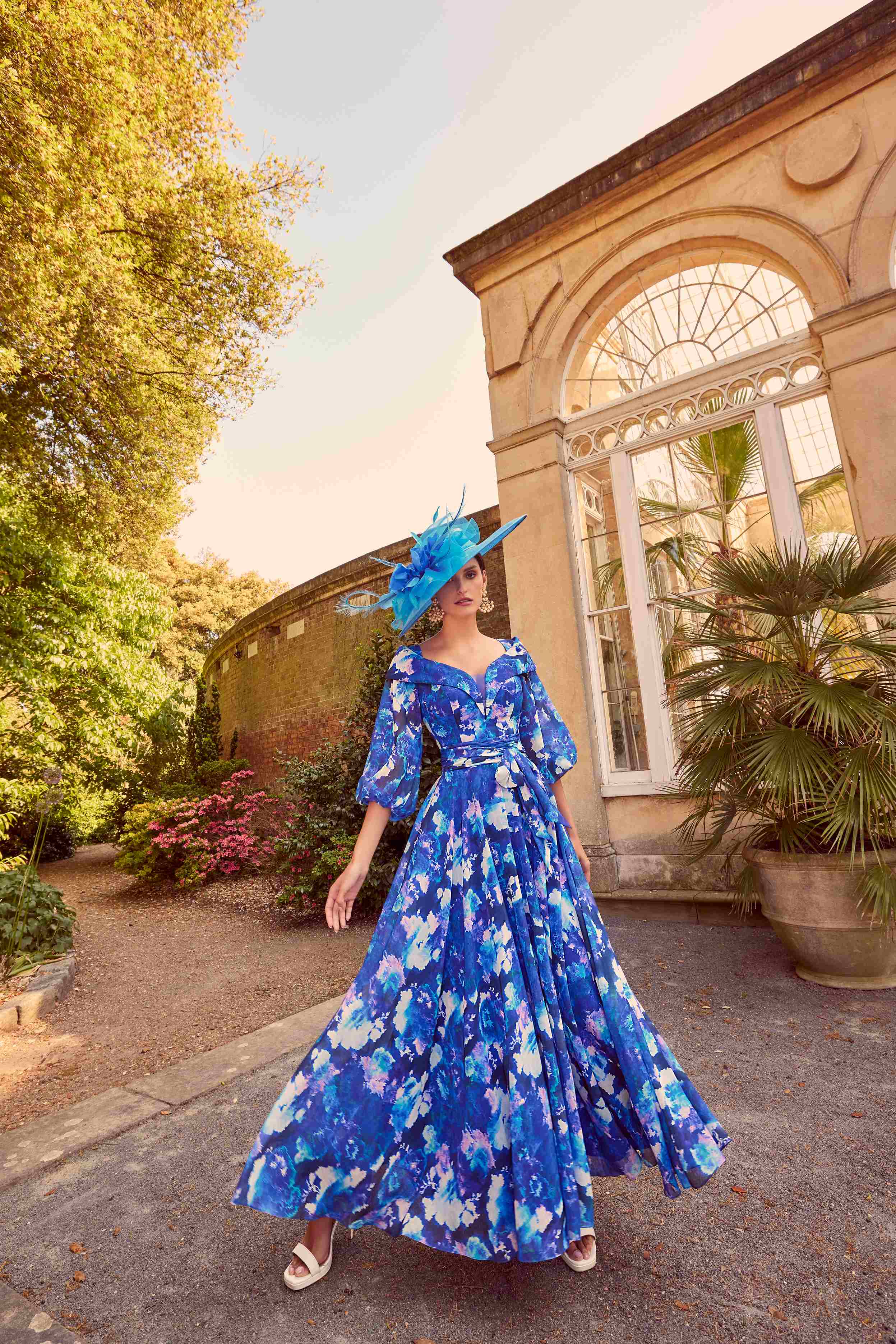 Royal blue and outlet white gown