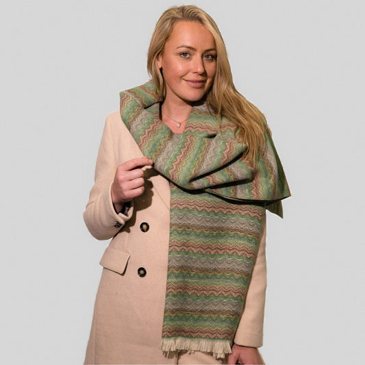 Zelly Green Zig Zags Scarf 1050908