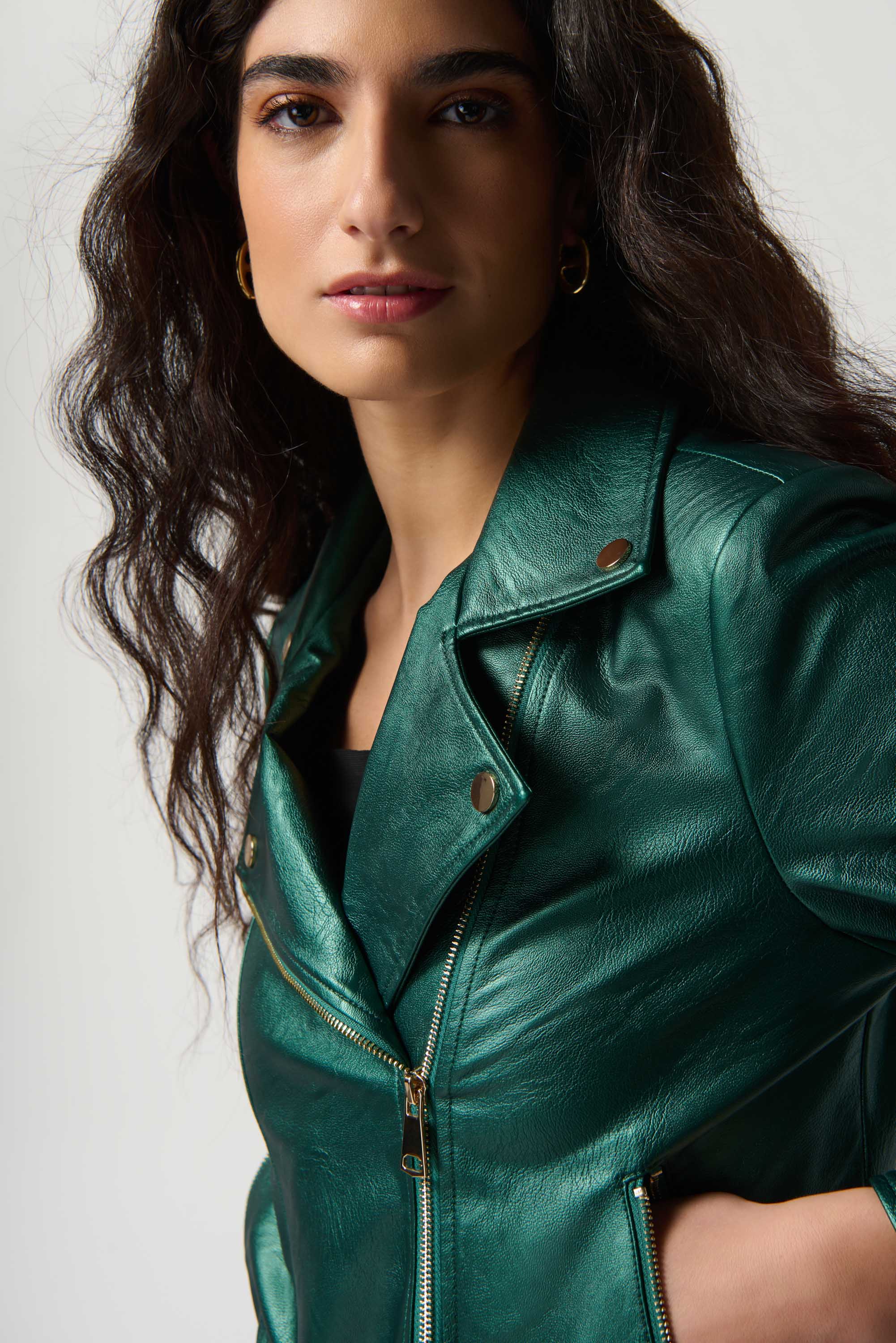 Faux green leather clearance jacket