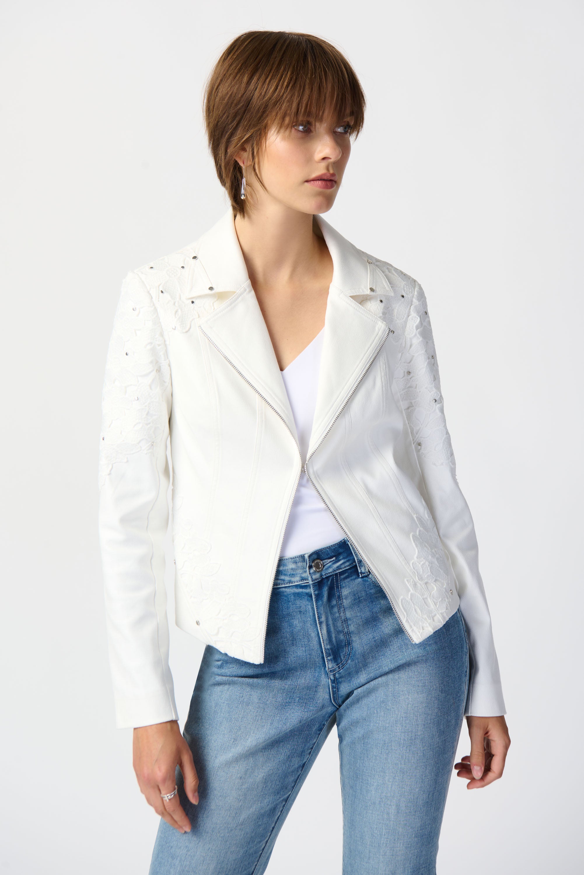 White suede hot sale jacket womens