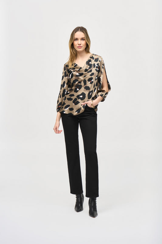 Joseph Ribkoff Satin Animal Print Top 243108