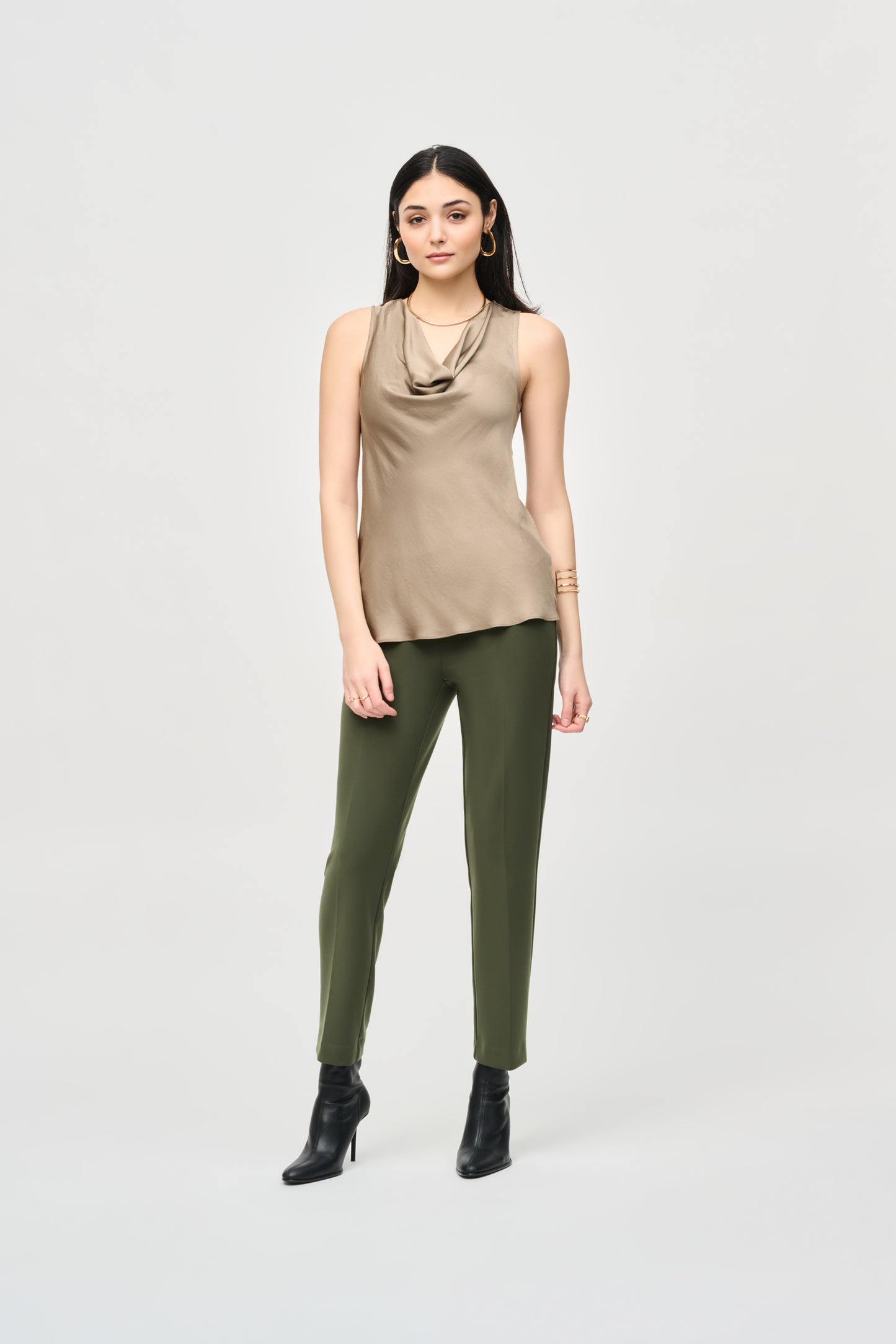 Joseph Ribkoff Satin Sleeveless Cowl Neck Top 243125