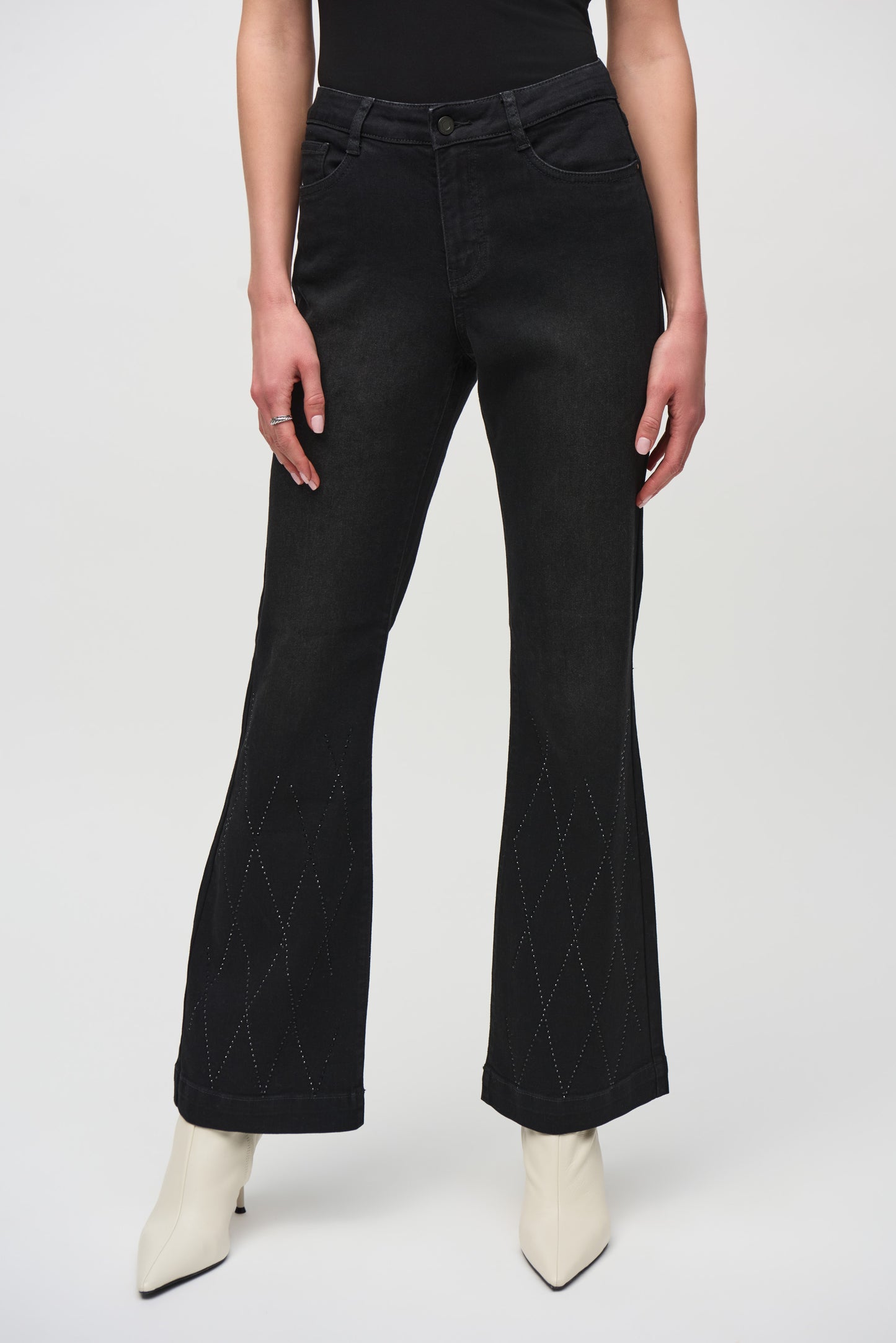 Joseph Ribkoff 244949 Black Denim Flare Jean