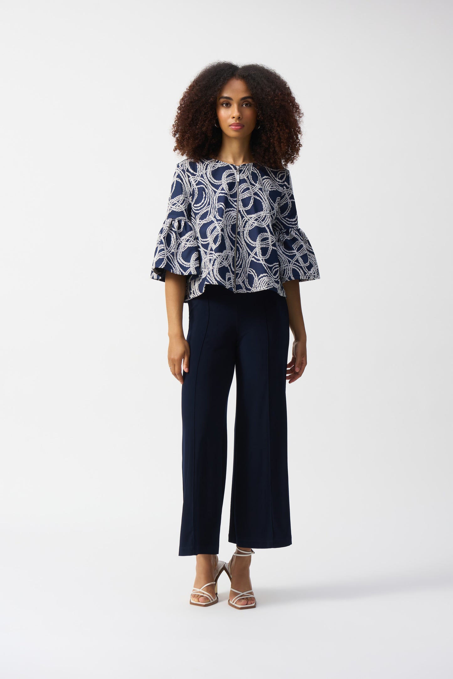 Joseph Ribkoff Seam Front Wide Leg Crop Trouser 251017