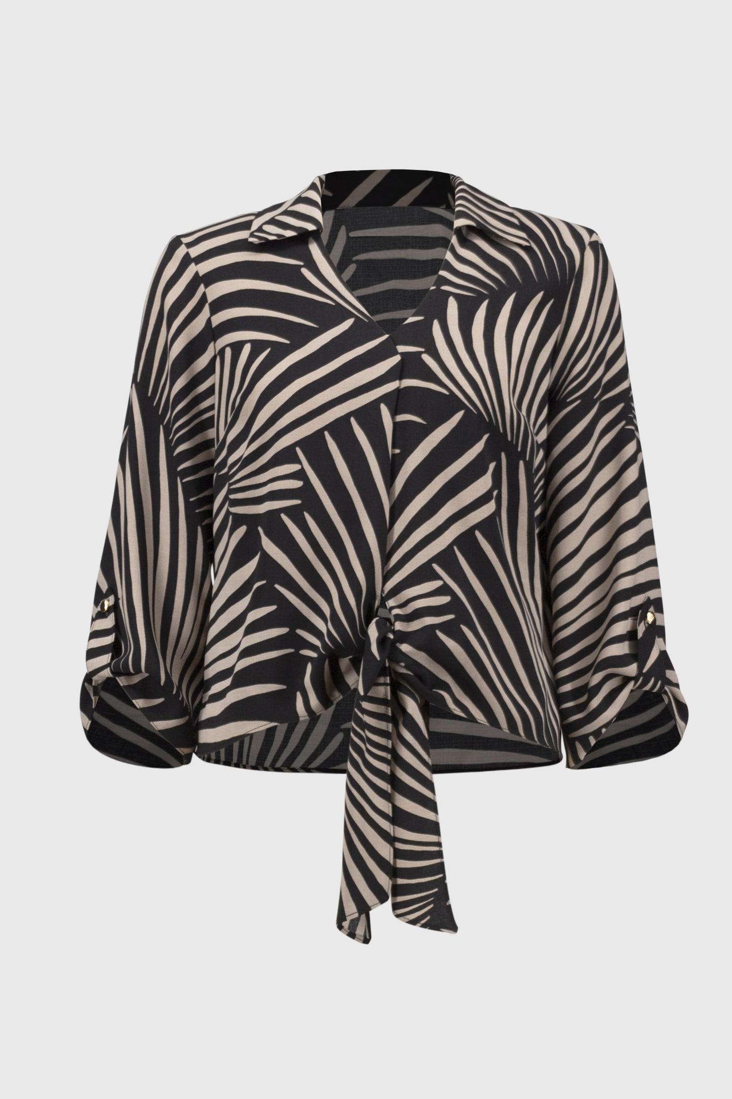 Joseph Ribkoff Palm Print Tie Front Blouse 251083