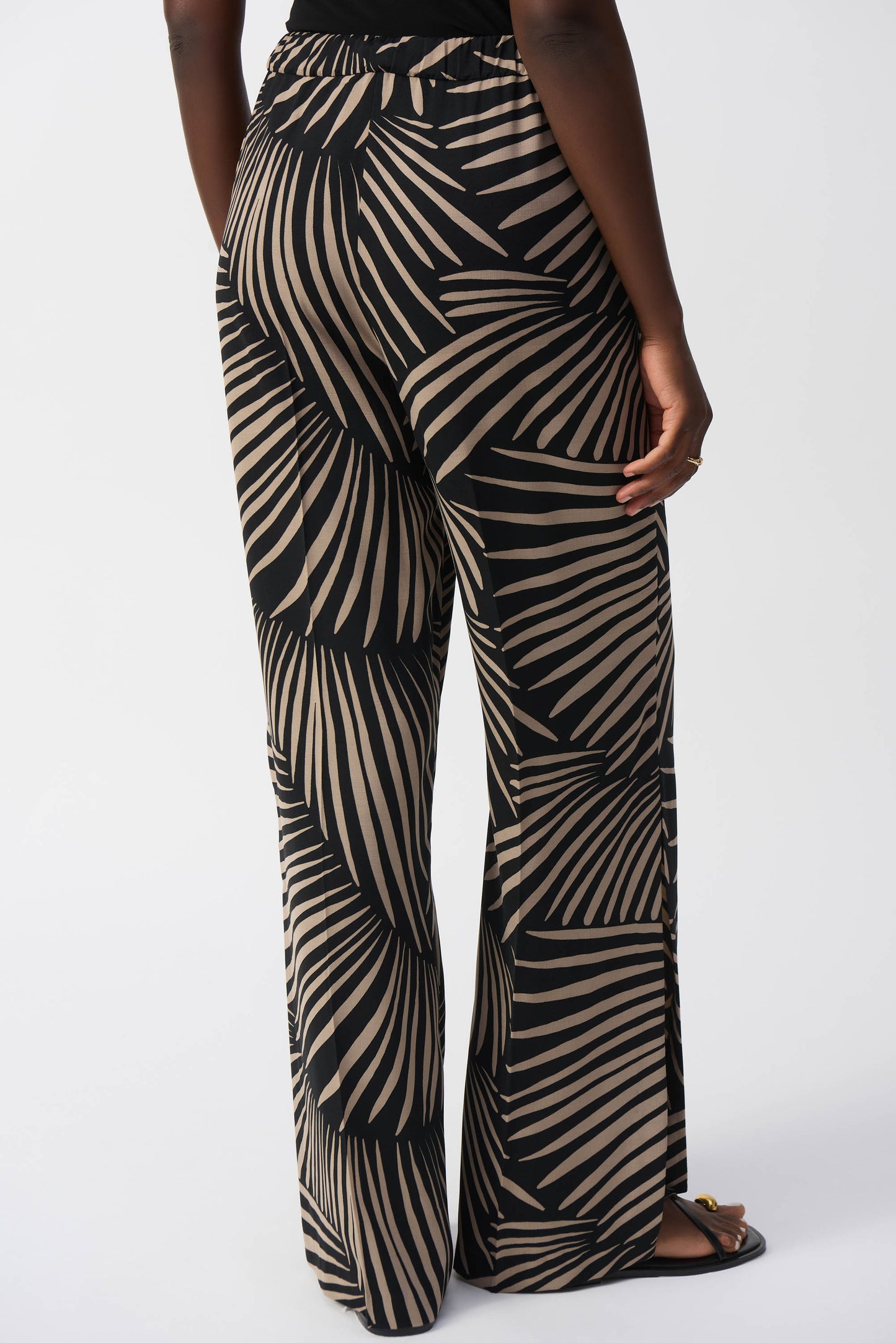 Joseph Ribkoff Palm Print Wide Leg Trousers 251085