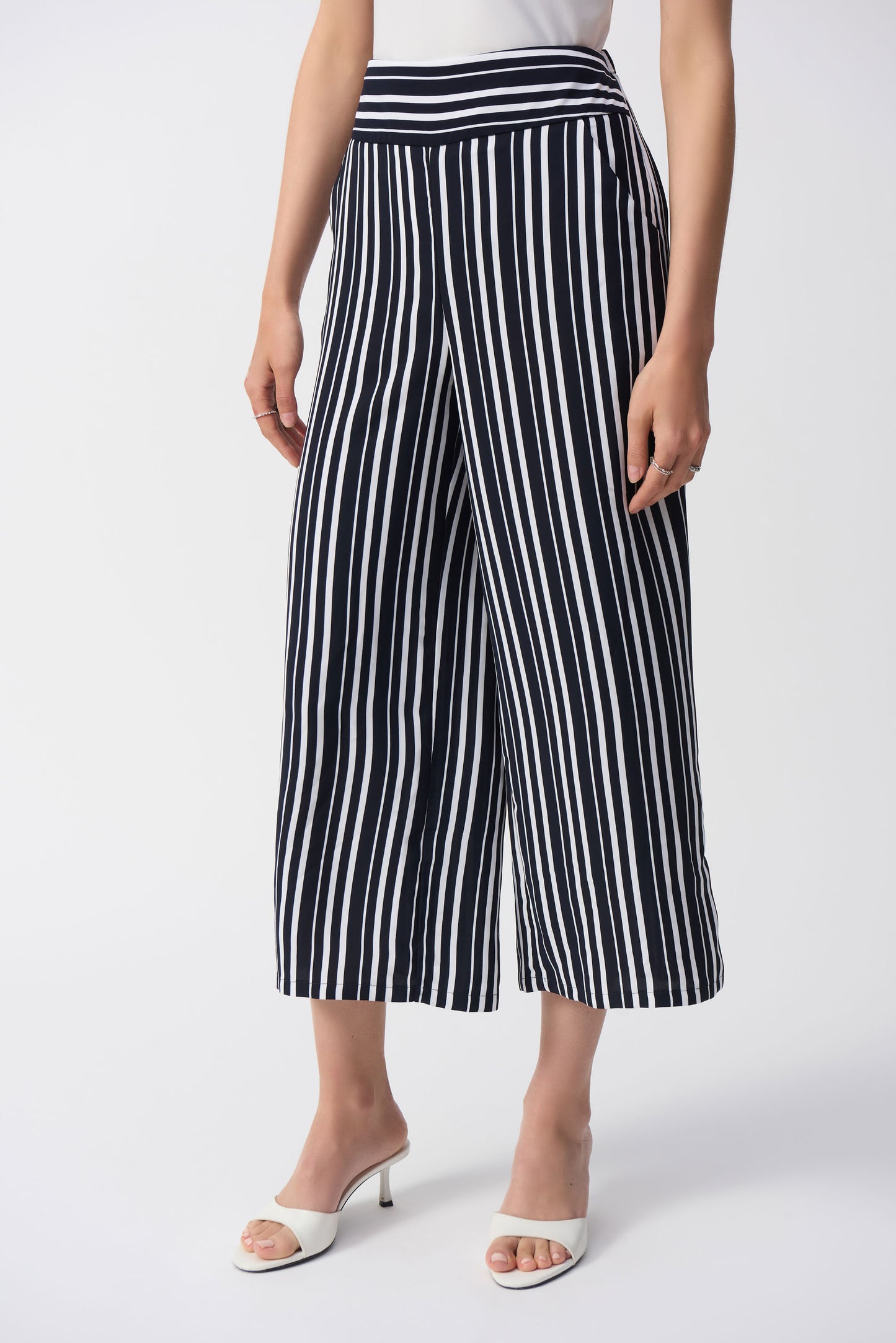 Joseph Ribkoff Stripe Wide Leg Crop Trousers 251162