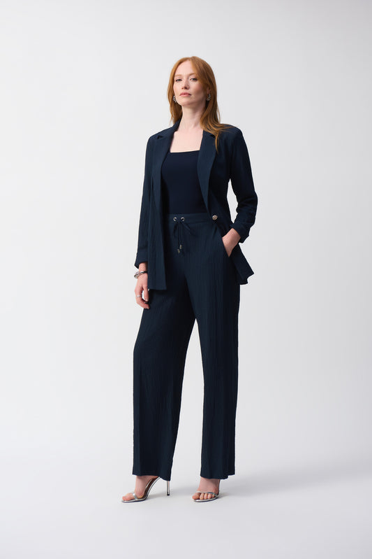 Joseph Ribkoff Midnight Crinkle Wide Leg Trousers 251293