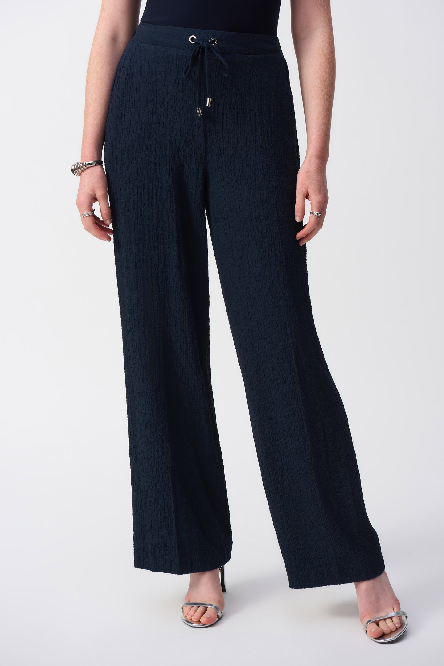 Joseph Ribkoff Midnight Crinkle Wide Leg Trousers 251293