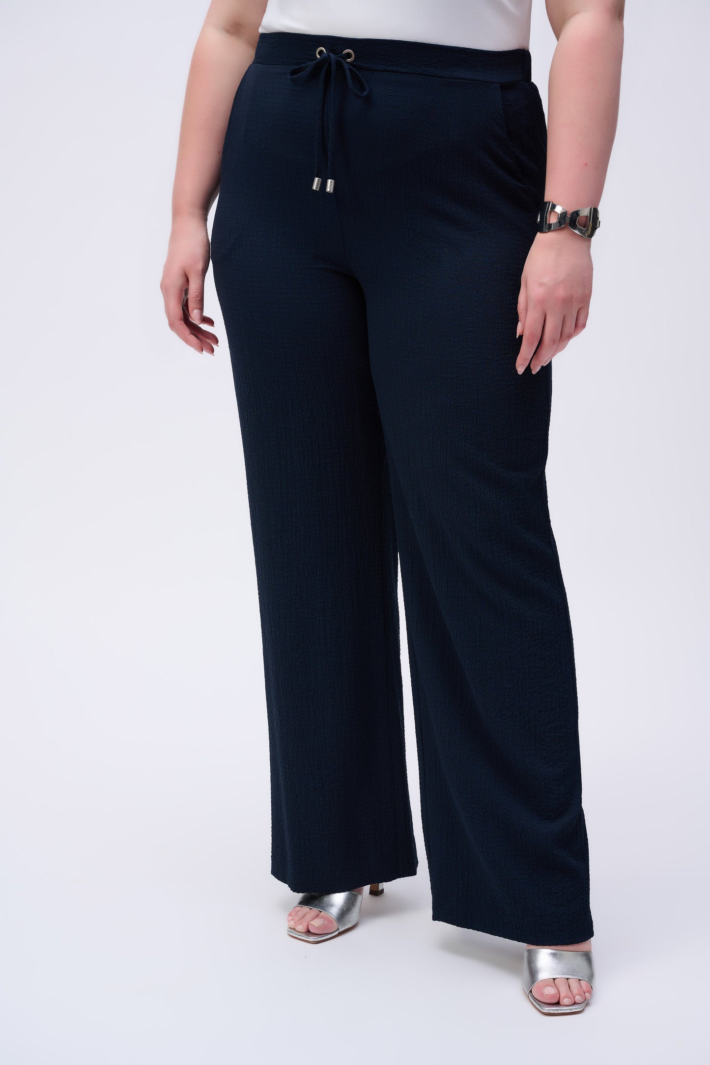 Joseph Ribkoff Midnight Crinkle Wide Leg Trousers 251293