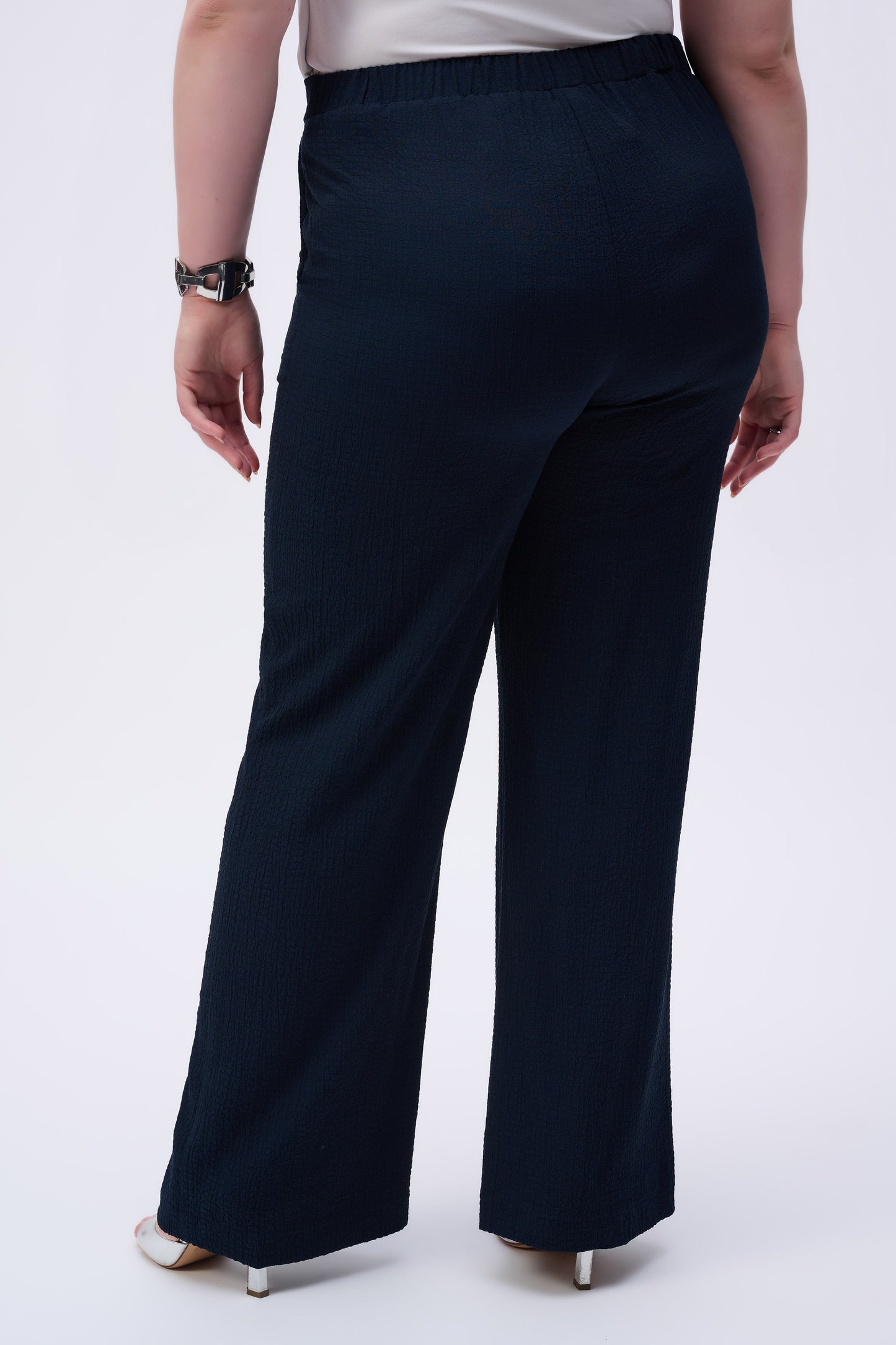 Joseph Ribkoff Midnight Crinkle Wide Leg Trousers 251293