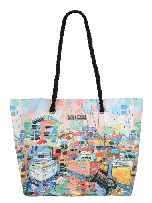 Dolcezza Turquoise Print Beach Bag 25960