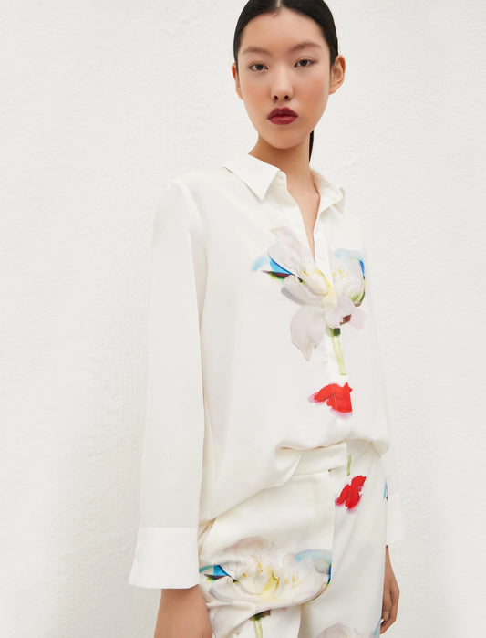 Marella Crepe Flower Print Shirt Bali