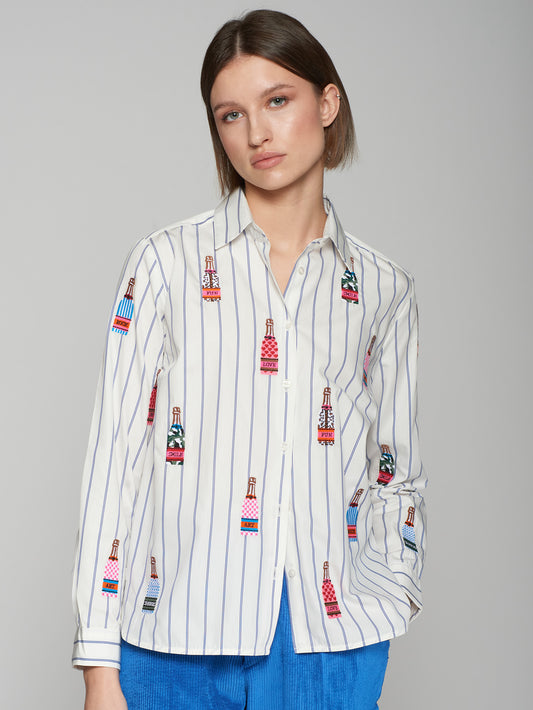 Vilagallo Embroidered Bottles Shirt 31562