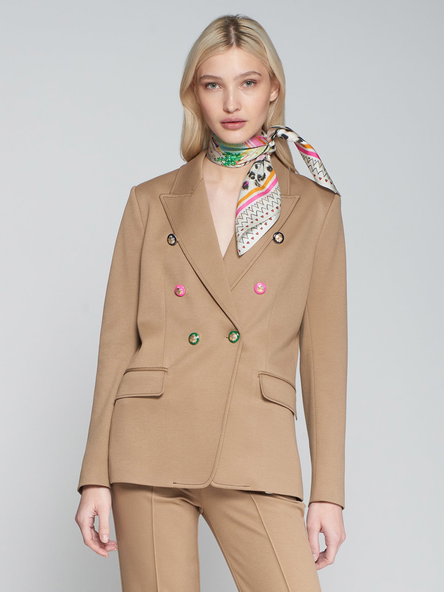 Vilagallo Double Breasted Blazer With Neon Buttons 31575