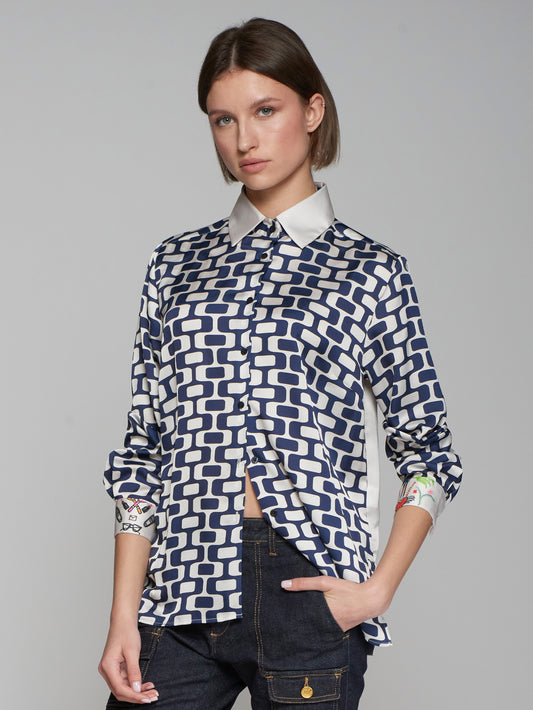 Vilagallo Geo & Ski Print Blouse 31846