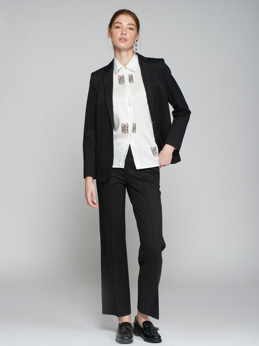 Vilagallo Single Breasted Blazer With Printed Lining 31883