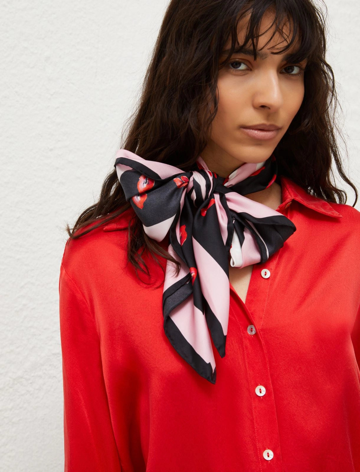 Marella Iesolo  Silk Square Lips Scarf