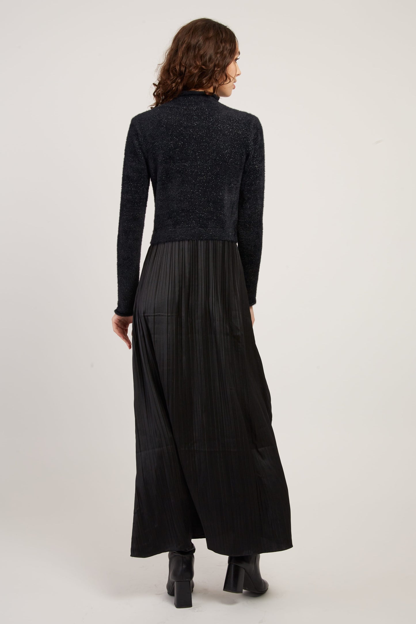 Derhy Black Knit Sweater with Silky Dress Verlaine