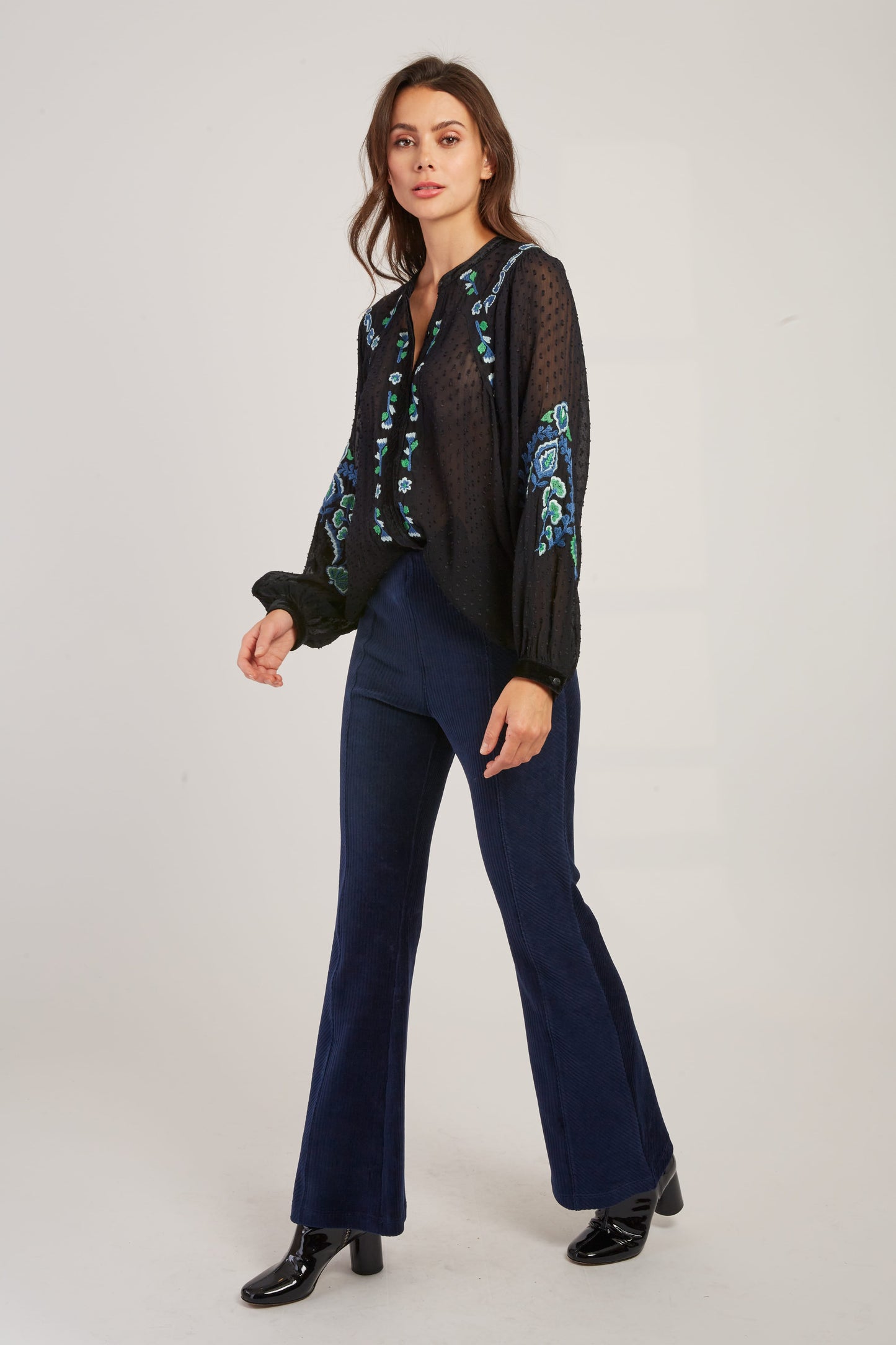 Derhy Georgette Embroidered Blouse Haiti