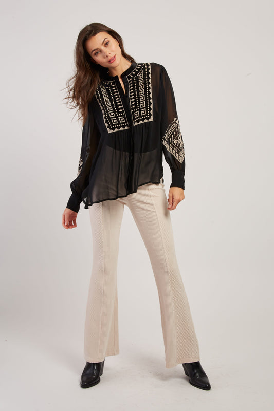 Derhy Embroidered Tunic Shirt and Camisole Harper