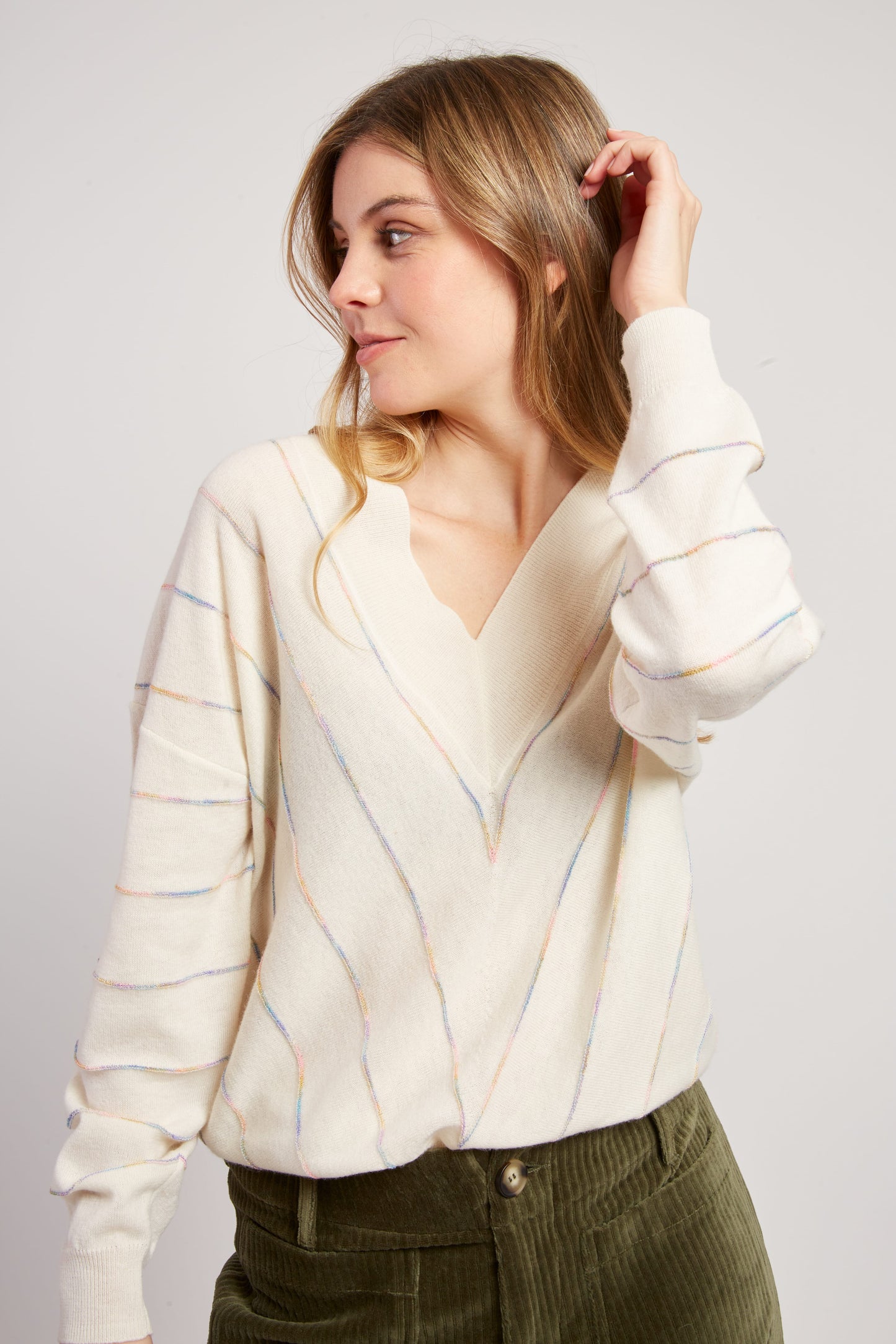 Derhy Pastel Stripe Sweater Cameron