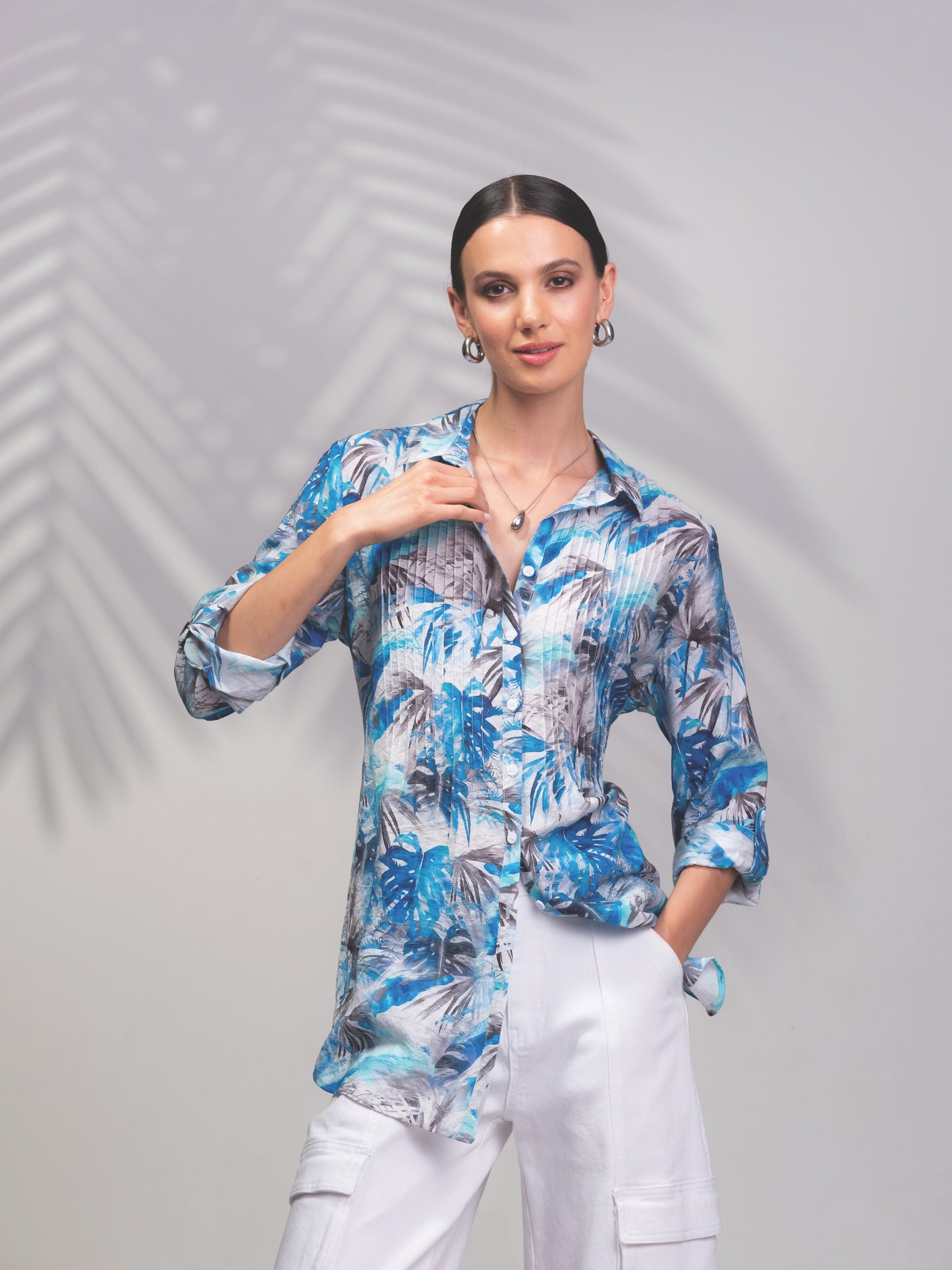 Alison Sheri Palm Print Tunic Blouse A45468