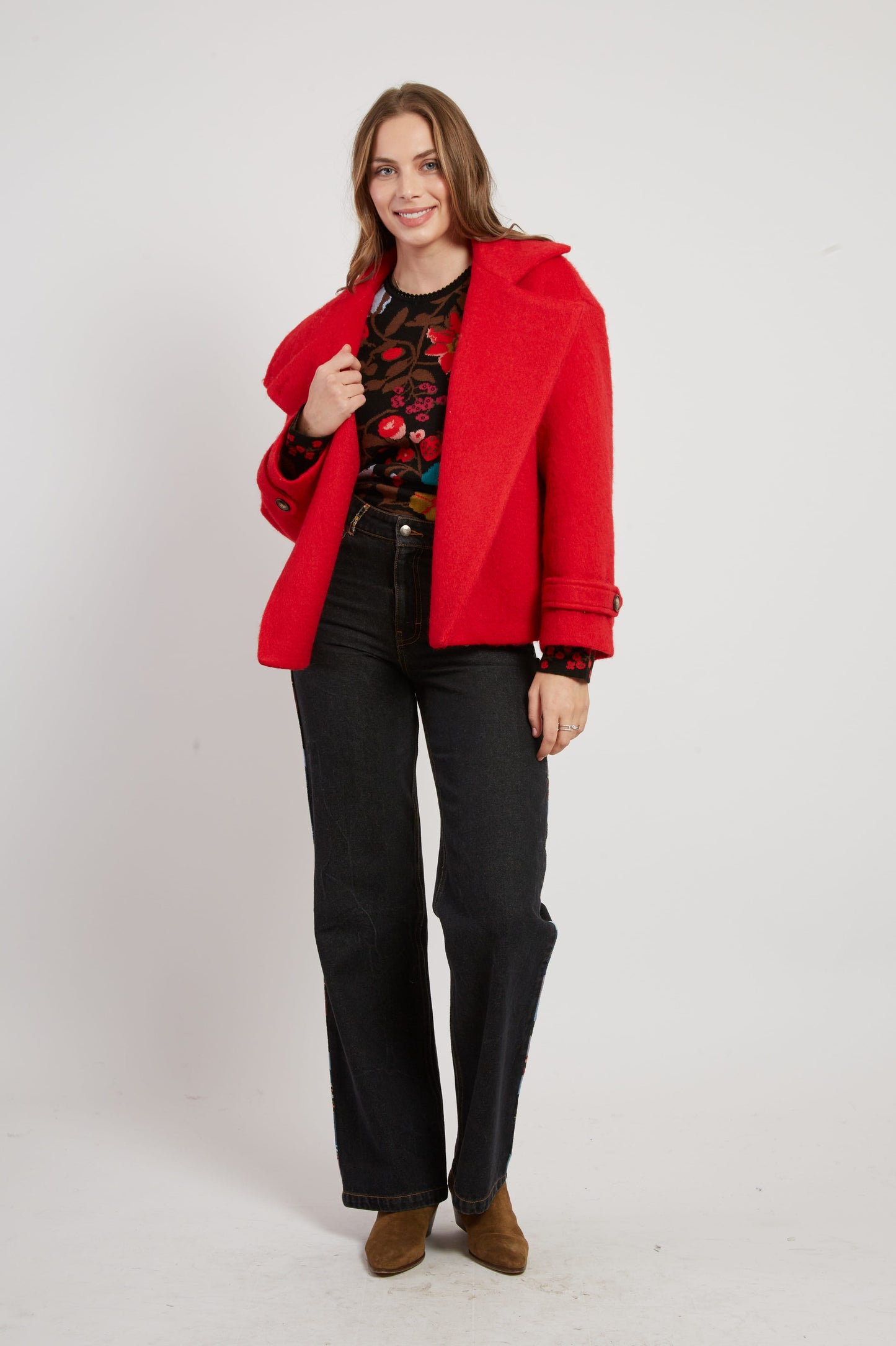 Derhy Red High Neck Coat Lilas