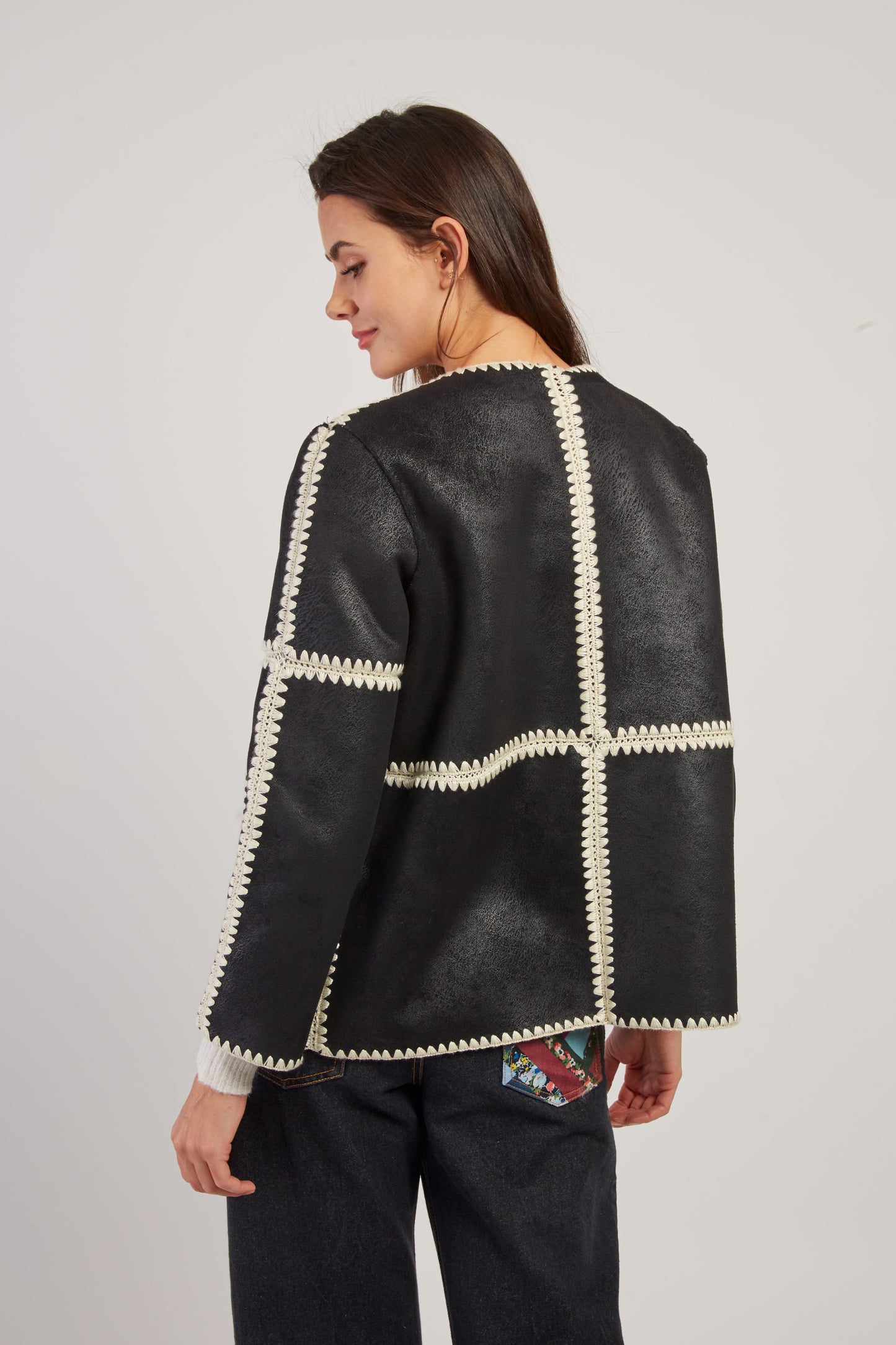 Derhy Faux Sheepskin Reversible Jacket Lizie