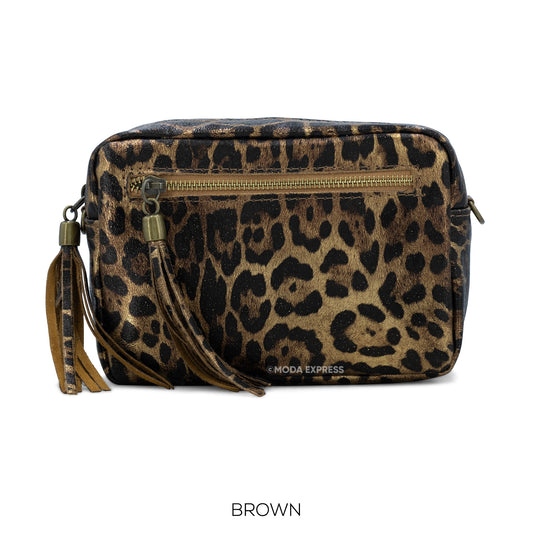 Moda Brown Animal Print Camera Bag ITAS01939