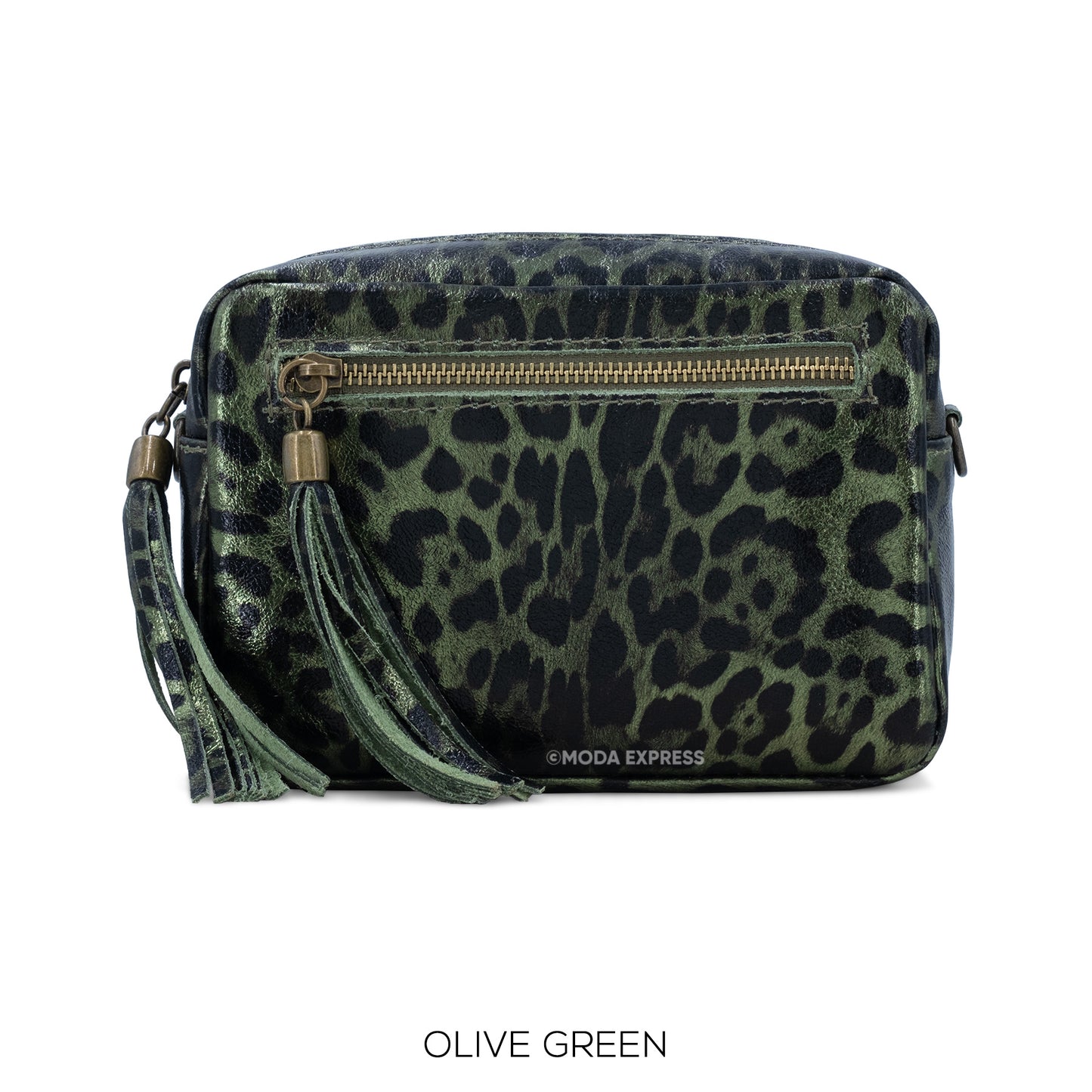 Moda Olive Green Animal Print Camera Bag ITAS01939