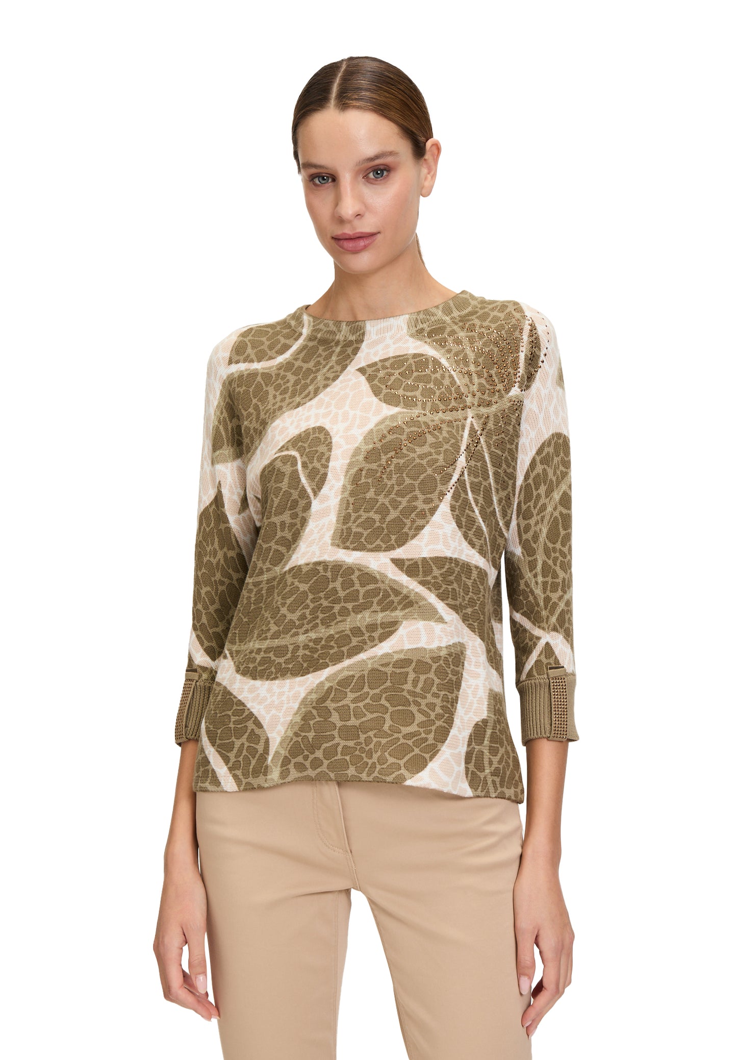 Betty Barclay Palm Print Sparkle Sweater 5235/1127