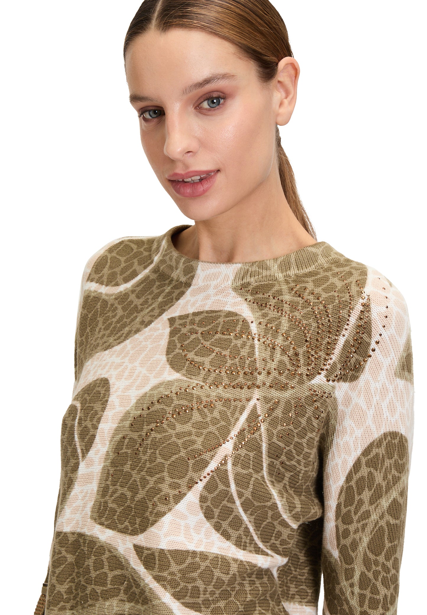 Betty Barclay Palm Print Sparkle Sweater 5235/1127