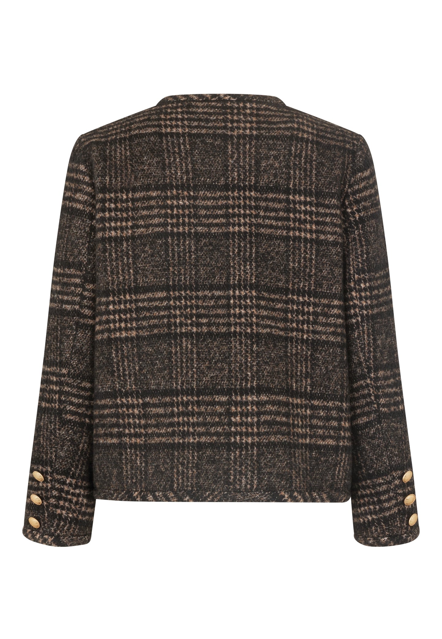 Dea Kudibal Nella Wool Mix Check Jacket in Cafe au Lait