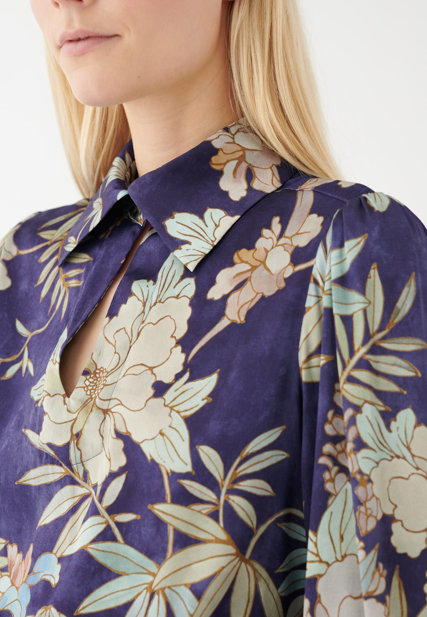 Dea Kudibal Kikki Floral Print Silk Blouse in Mimosa Sailor