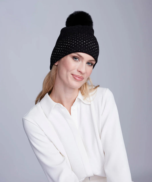 Pia Rossini Black Sparkle Maeve Hat