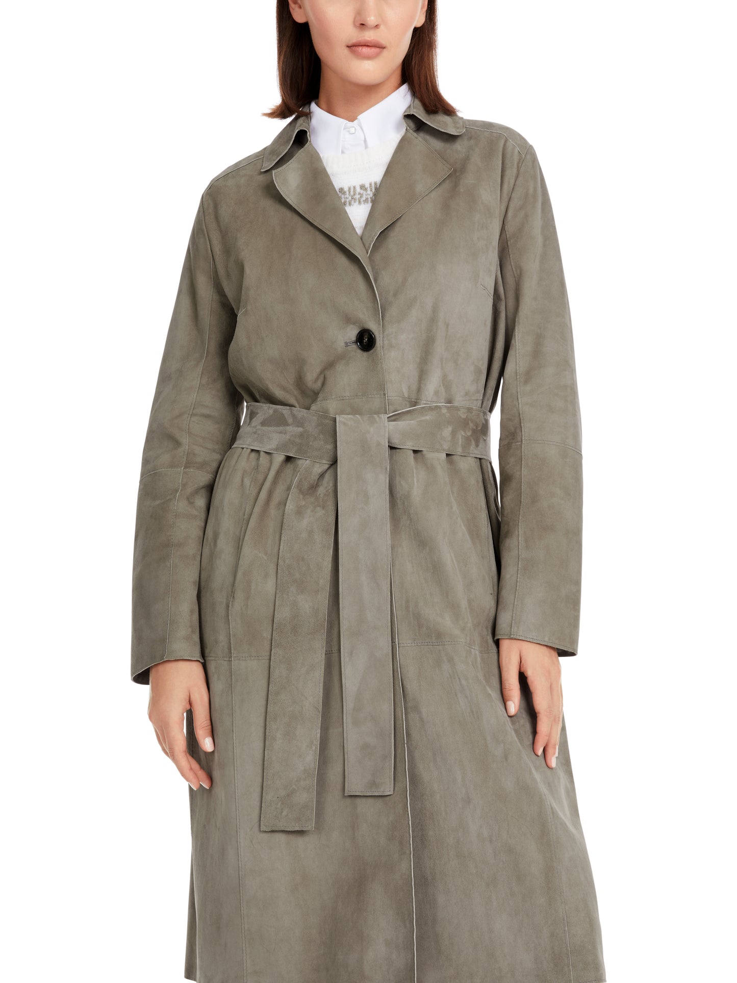 Marc Cain Collections Suede Belted Coat YC1104L02