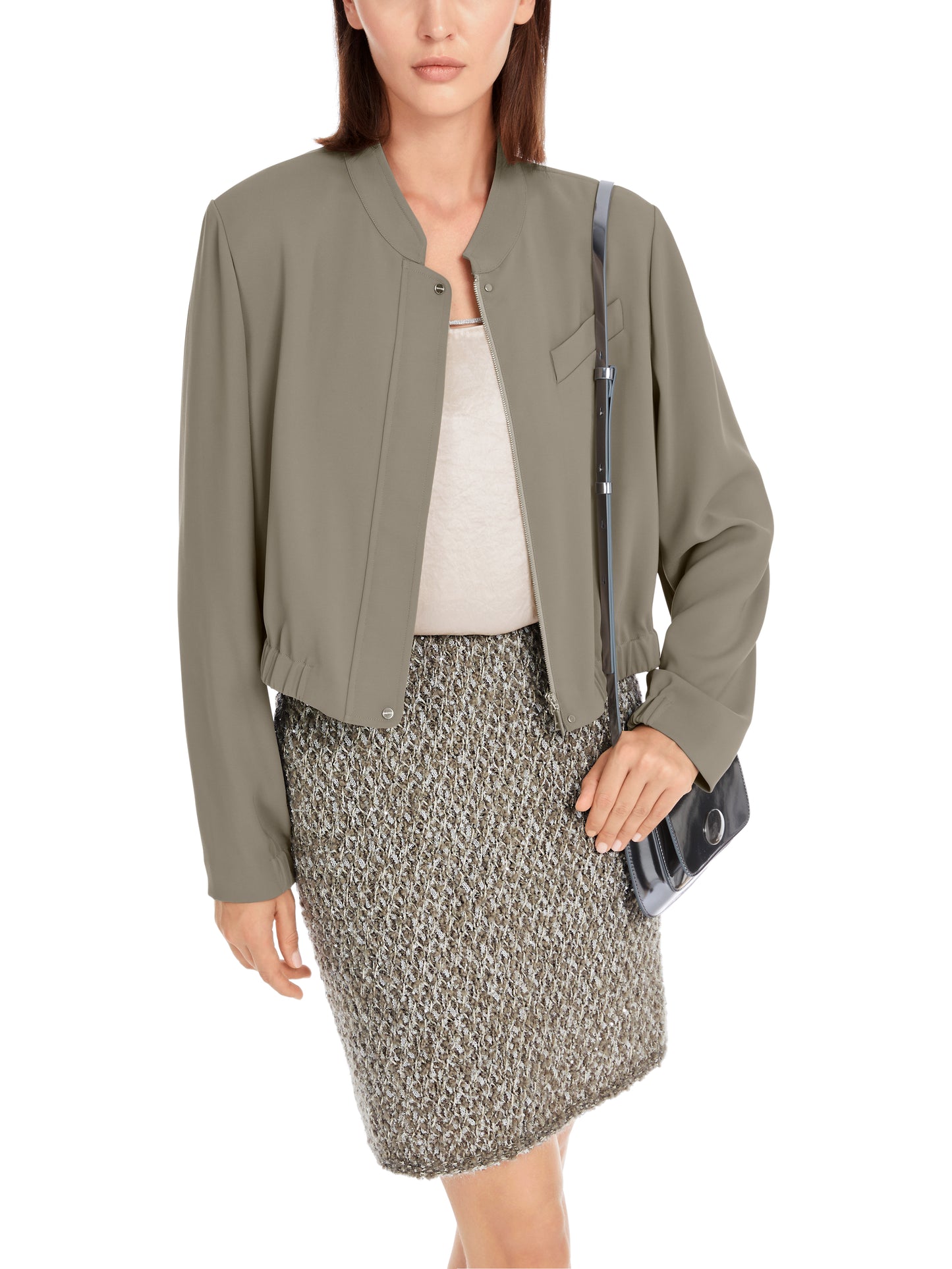 Marc Cain Collections Stretch Short Bomber Jacket YC3112W56