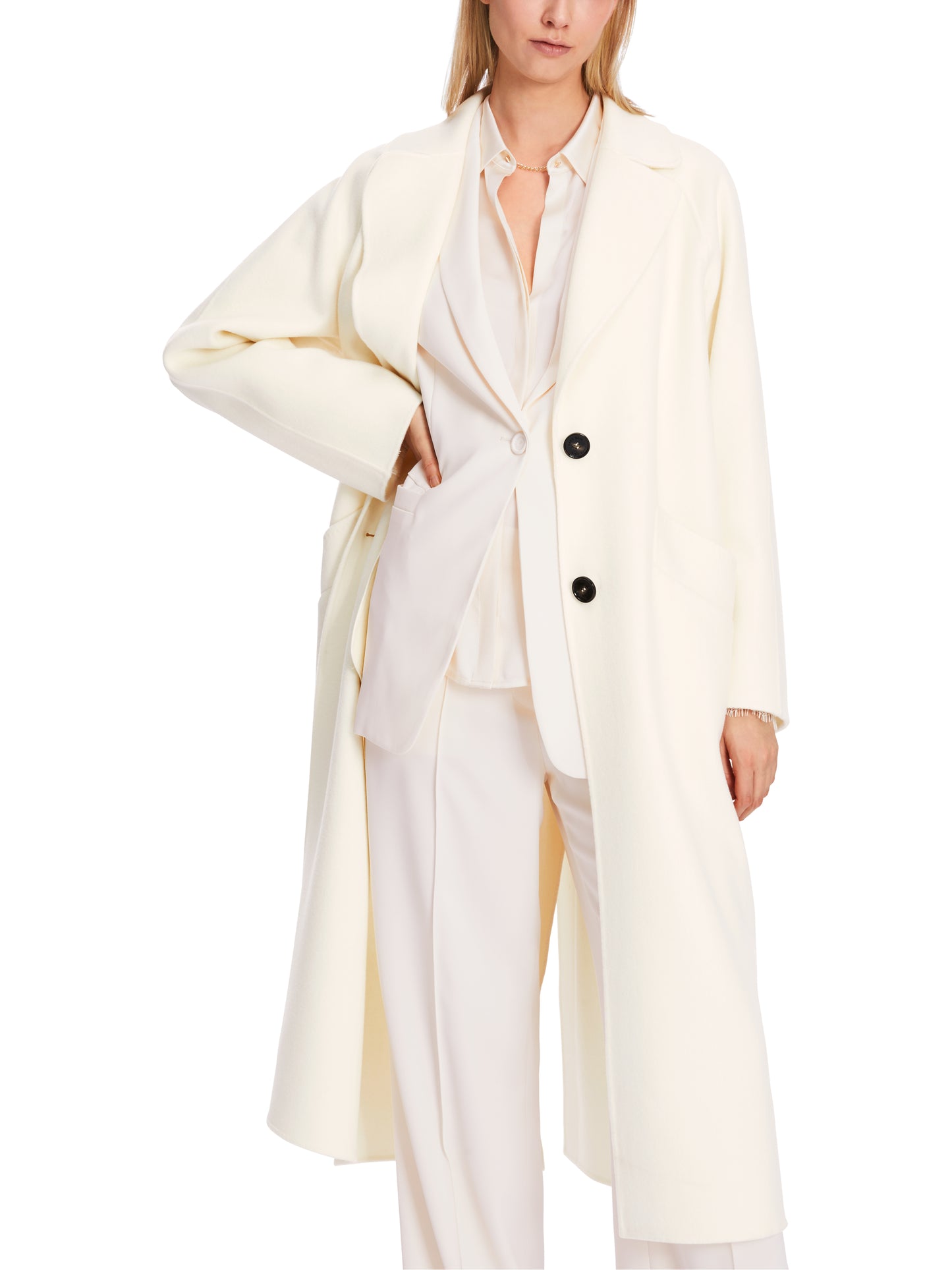 Marc Cain Collections Winter White Long Coat XC1109W33