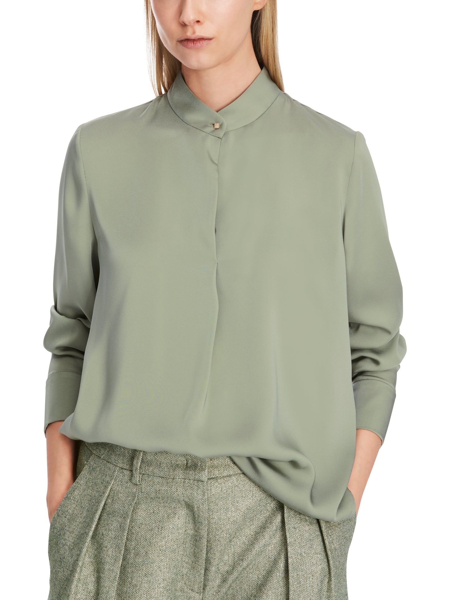 Marc Cain Collections Satin Collarless Blouse XC5122W08