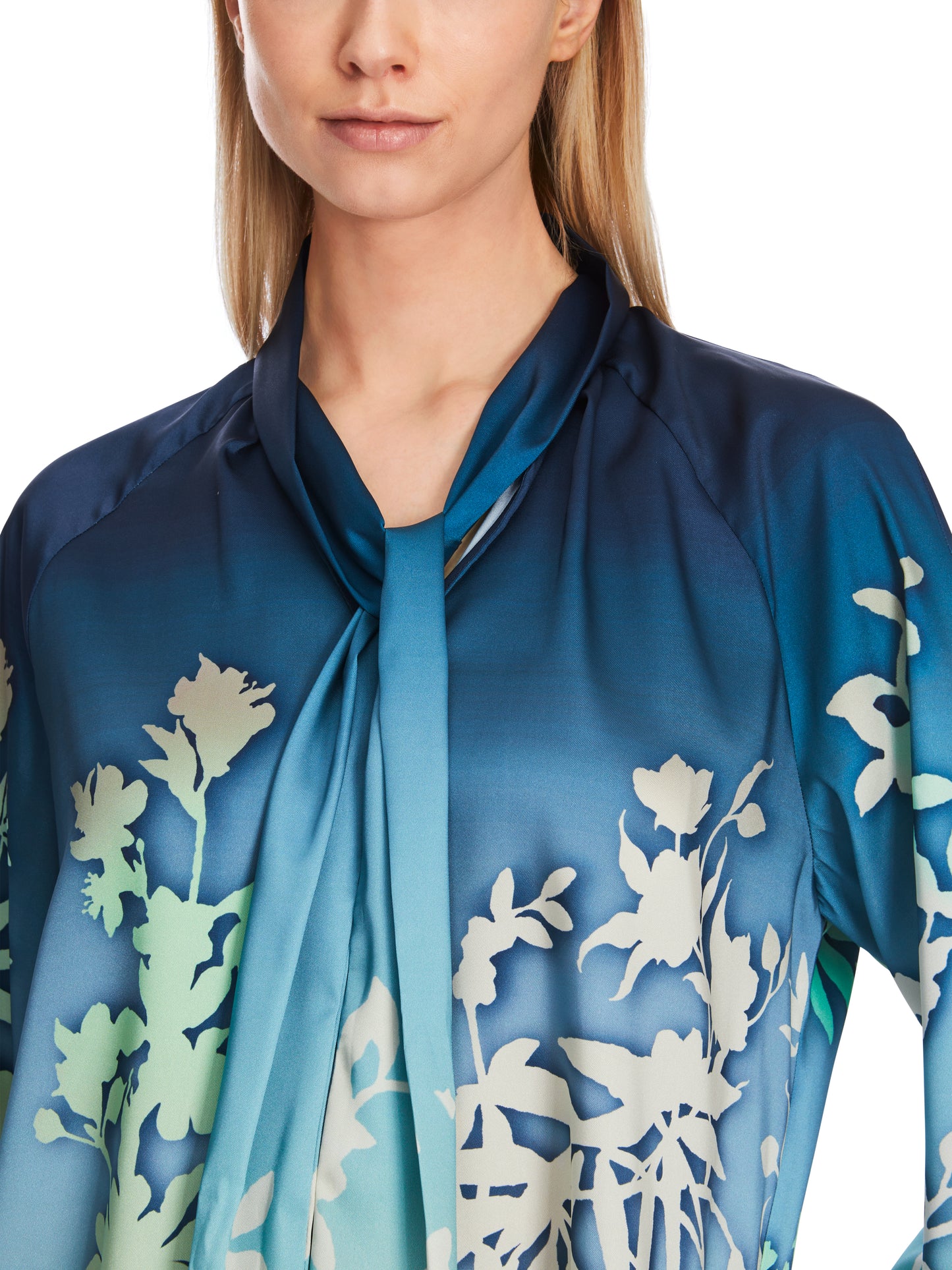 Marc Cain Collection Tie Neck Floral Blouse XC5110W23