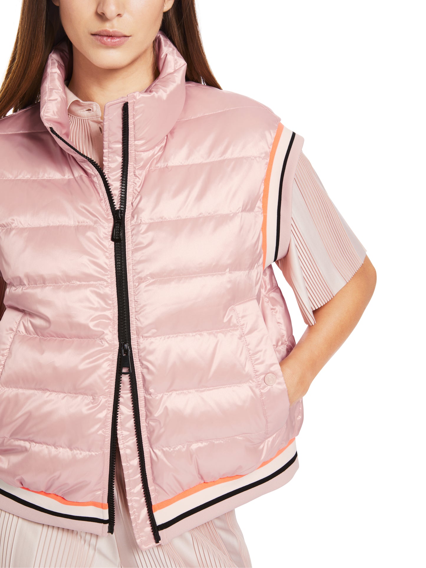 Marc Cain Sports Rose Pink Quilted Gilet XS3701W02