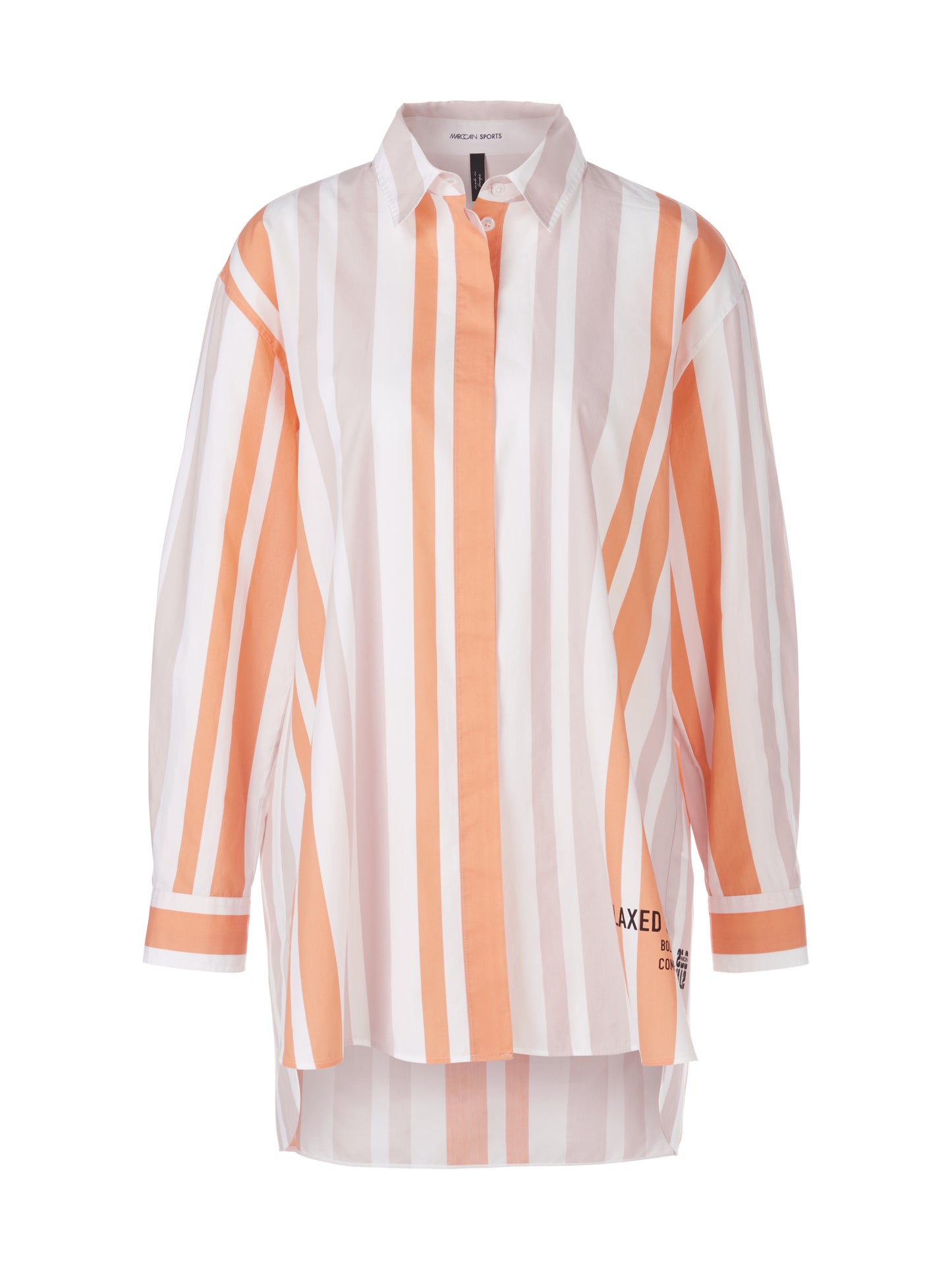 Marc Cain Sport Stripe Cotton Long Shirt XS5101W82