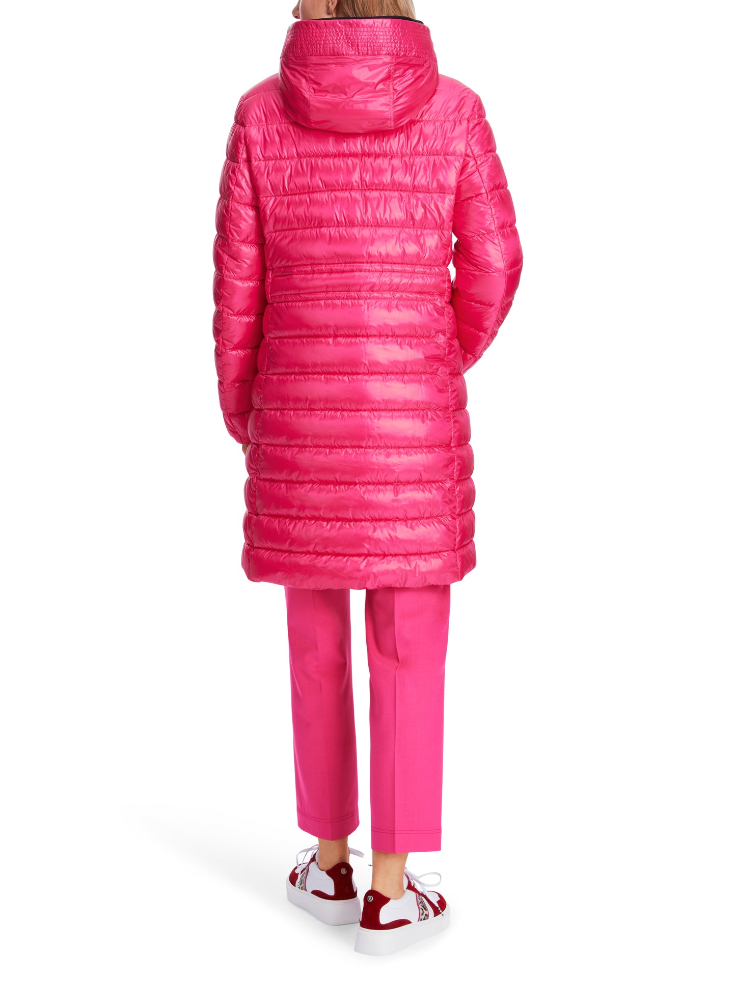 Marc Cain Sports XS1105W43 Bright Pink Quilted Hooded Coat