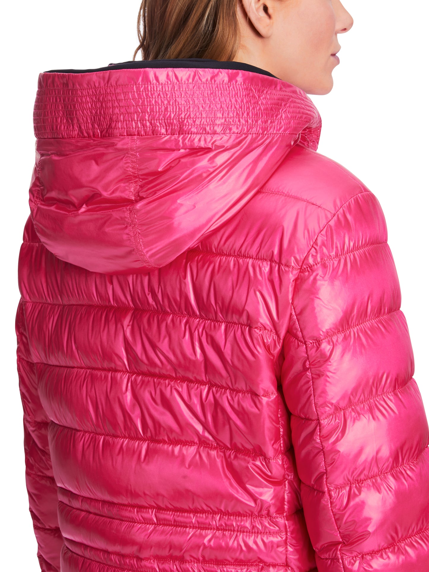 Marc Cain Sports XS1105W43 Bright Pink Quilted Hooded Coat