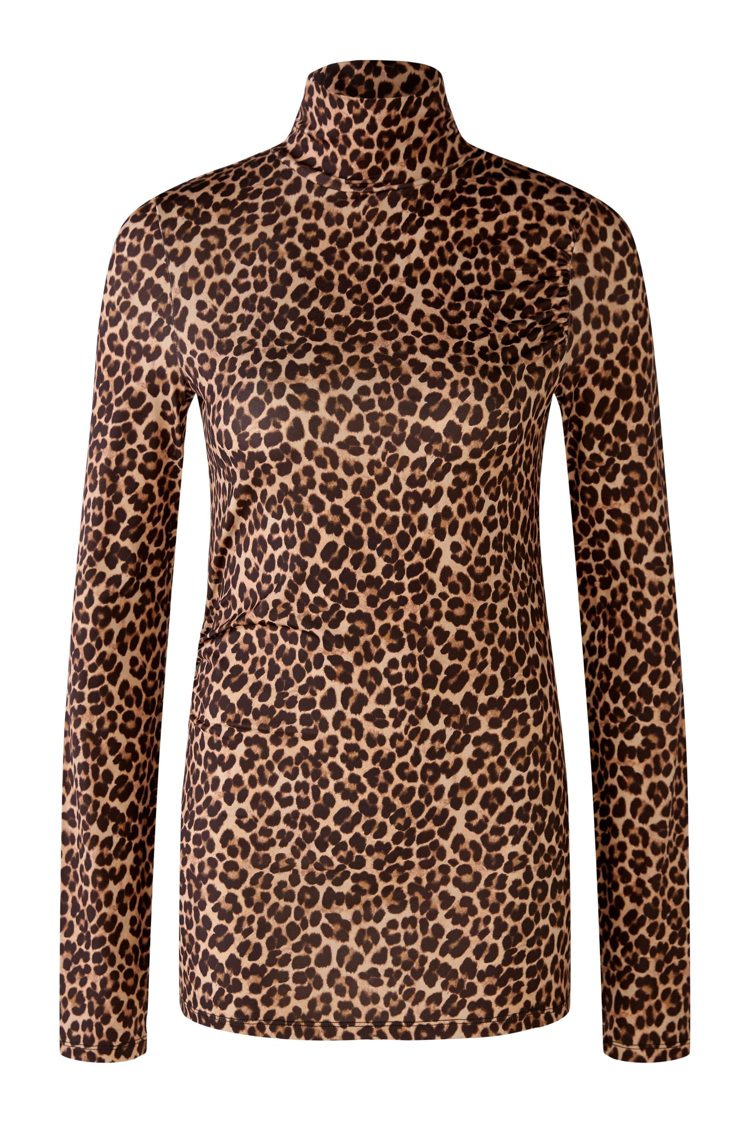 Animal print high hot sale neck top