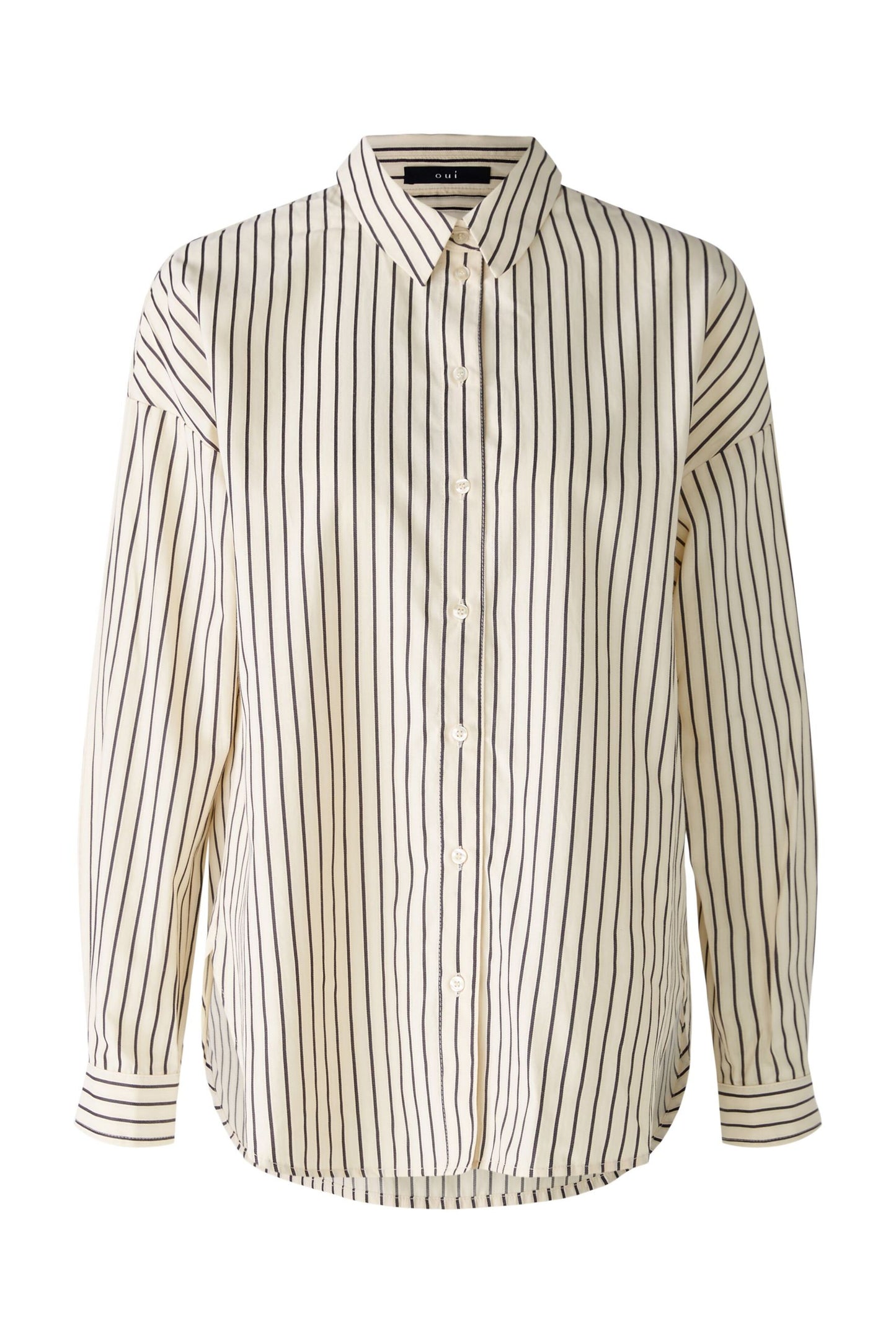 Oui Stripe Cotton Longline Shirt 88254