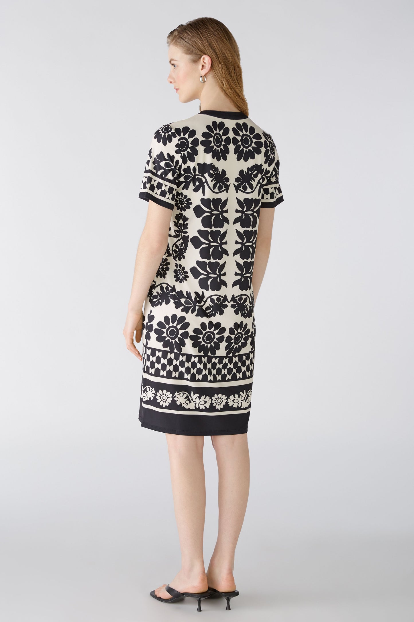 Oui Abstract Print Border Edge Dress 88501