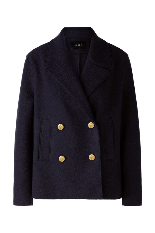 Oui Boiled Wool Peacoat 89807