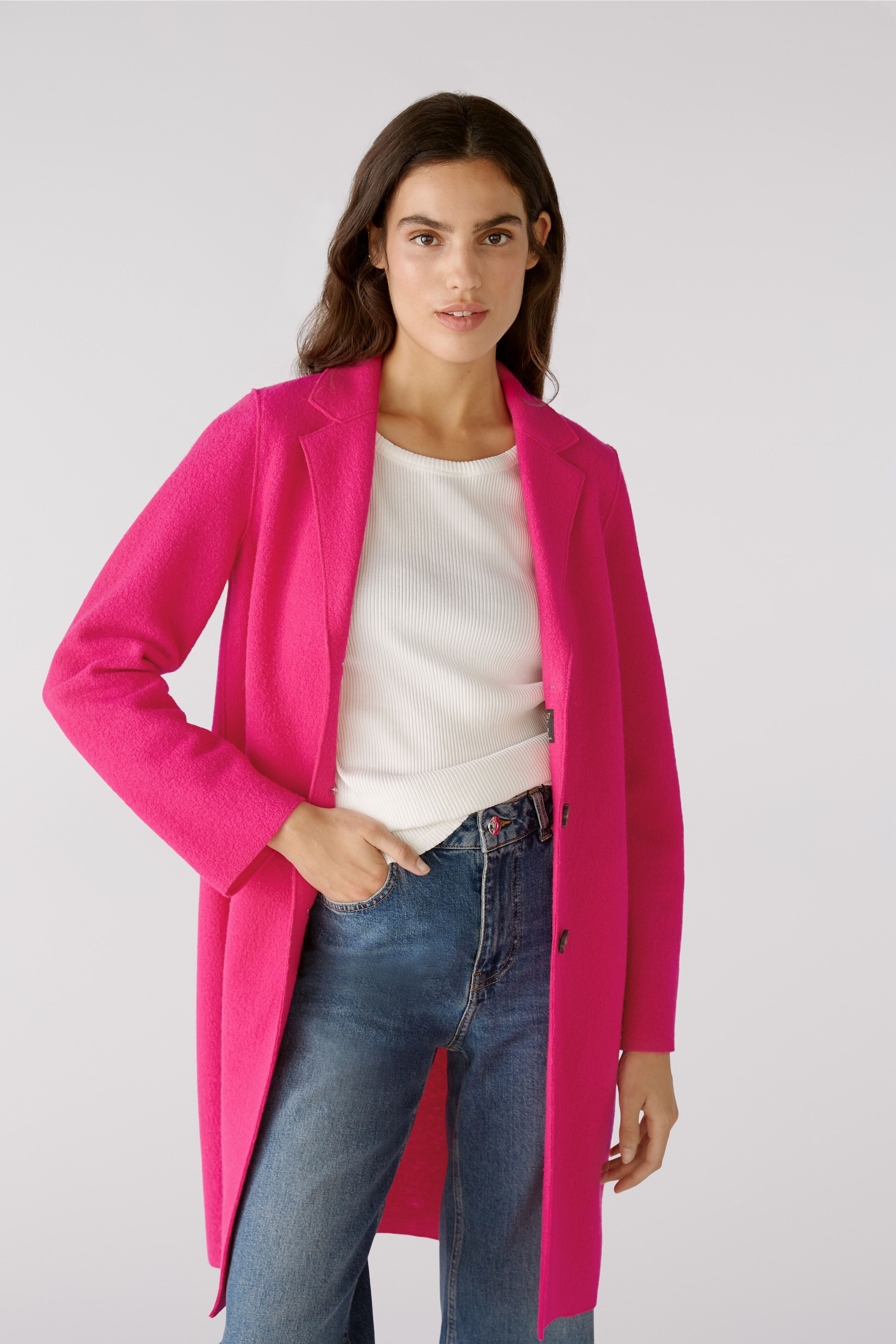 Pink boiled 2025 wool coat